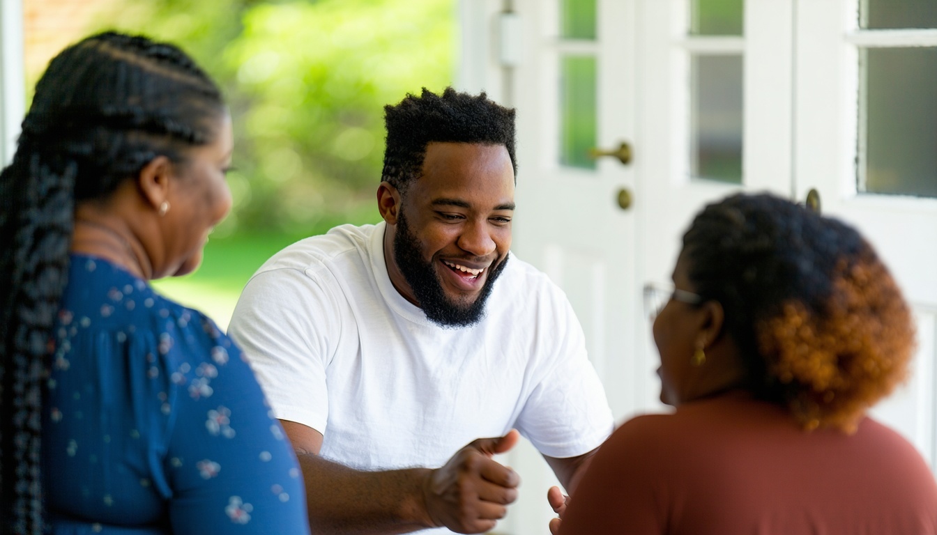 Recovery coach guiding a community member
