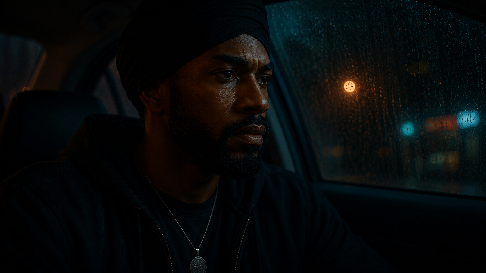 Official Inner Thoughts signature opening artwork showing the main character in a car at night