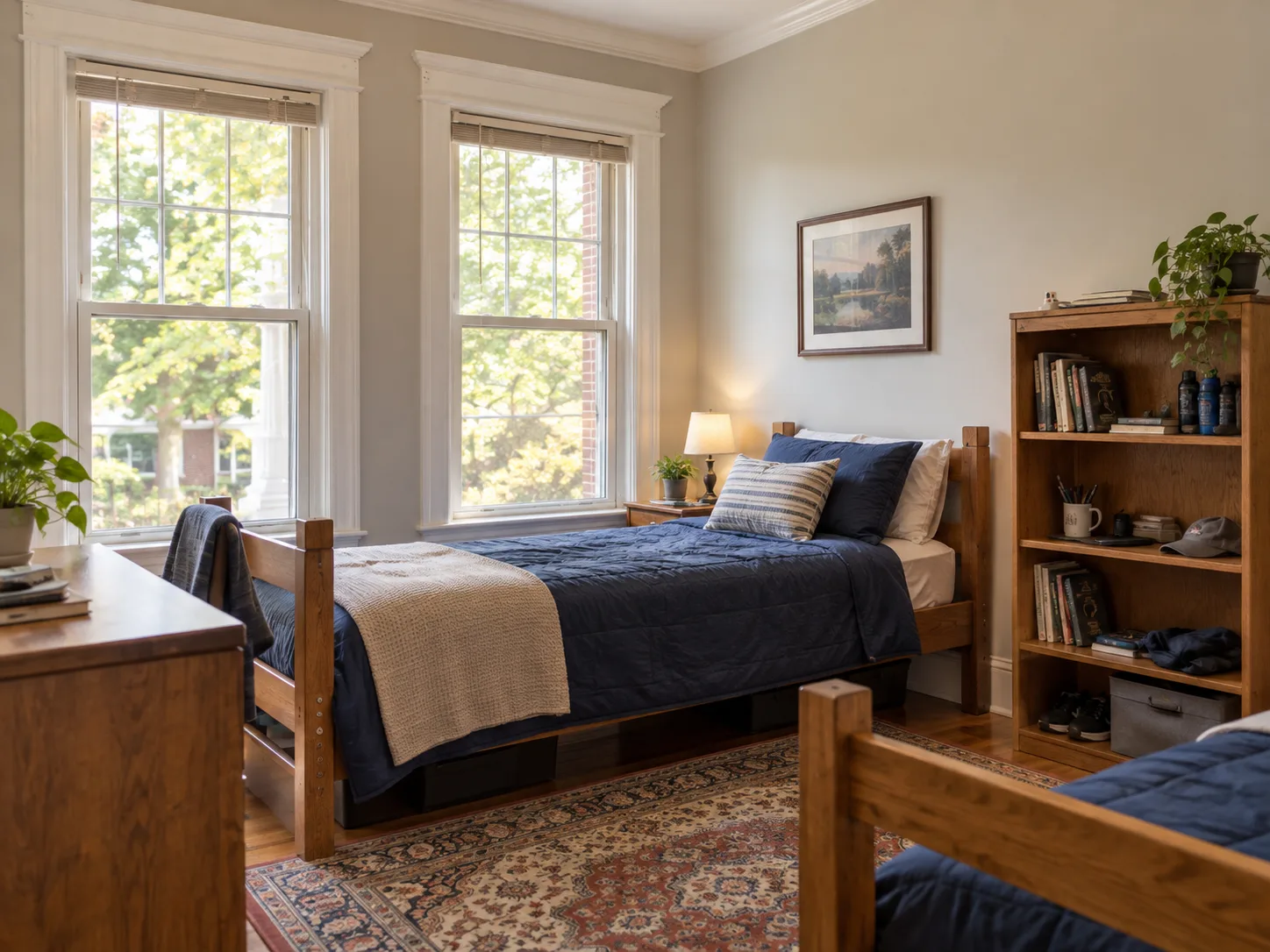 Shared Twin XL bedroom in a traditional Southern home