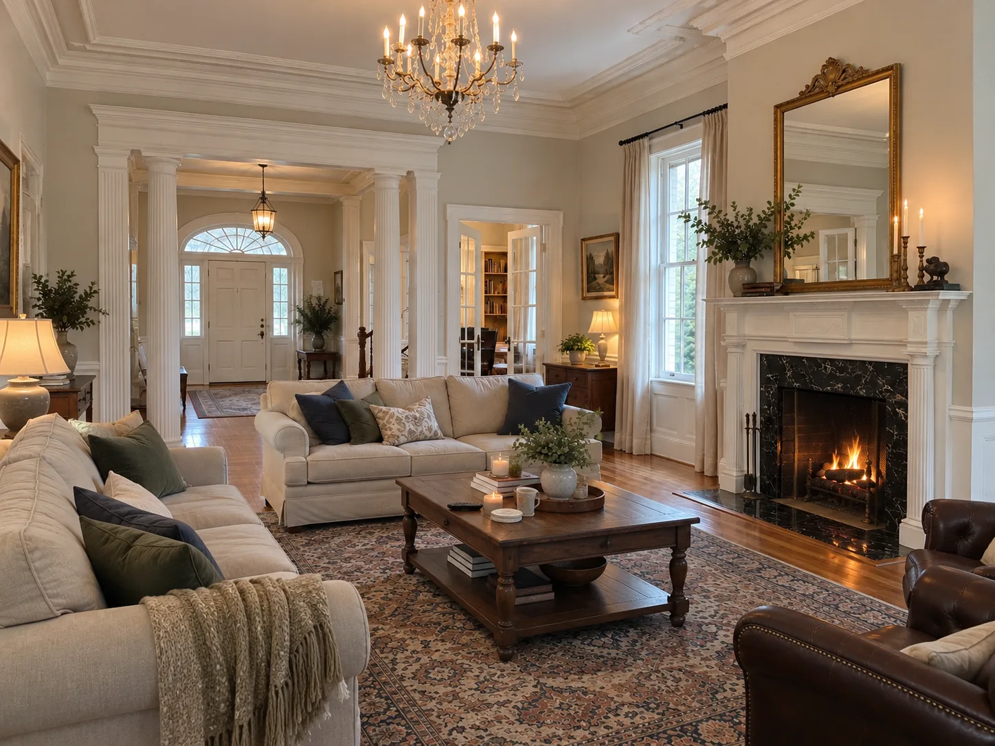 Representative shared living room in a traditional Georgia home