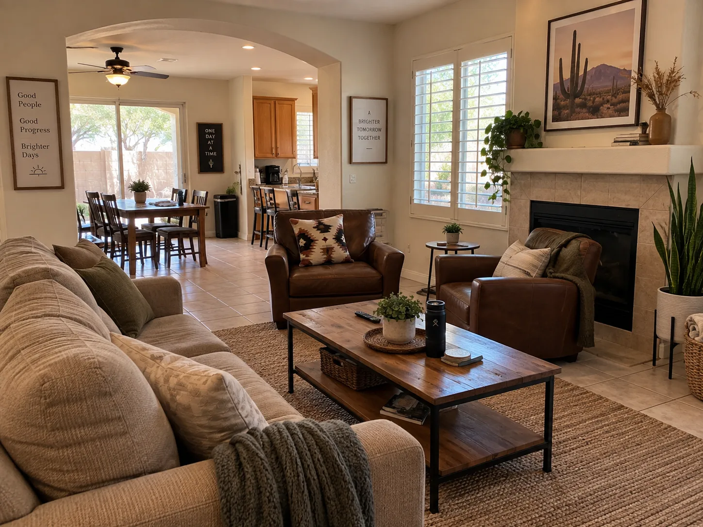 Representative Arizona common area with practical shared furnishings
